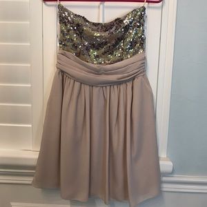 Aqua strapless sequen dress